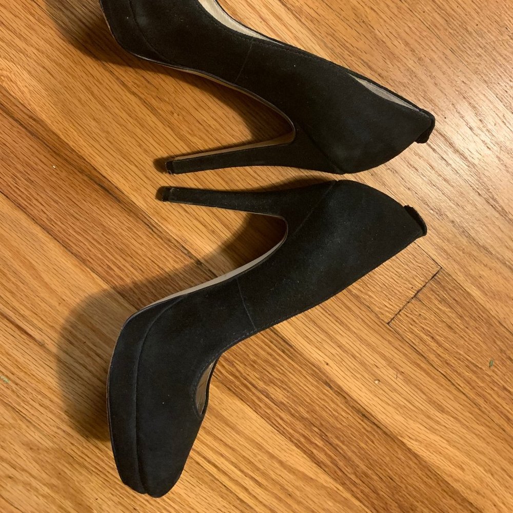Michael Kors Black Suede Heels 6.5